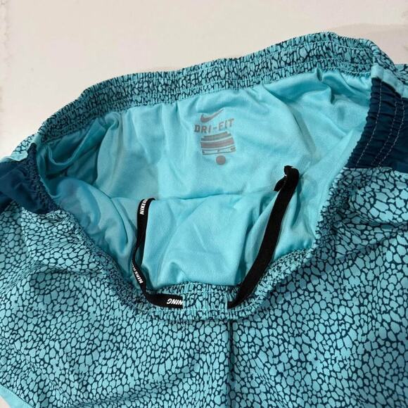 Nike Dri-Fit Tempo Running Shorts Women’s Small Teal Green/Geometric Dot Print - Picture 4 of 8